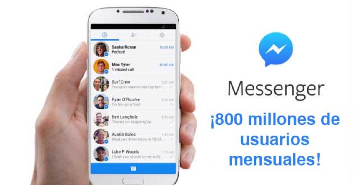 Facebook Messenger alcanza 800 millones de usuarios al mes